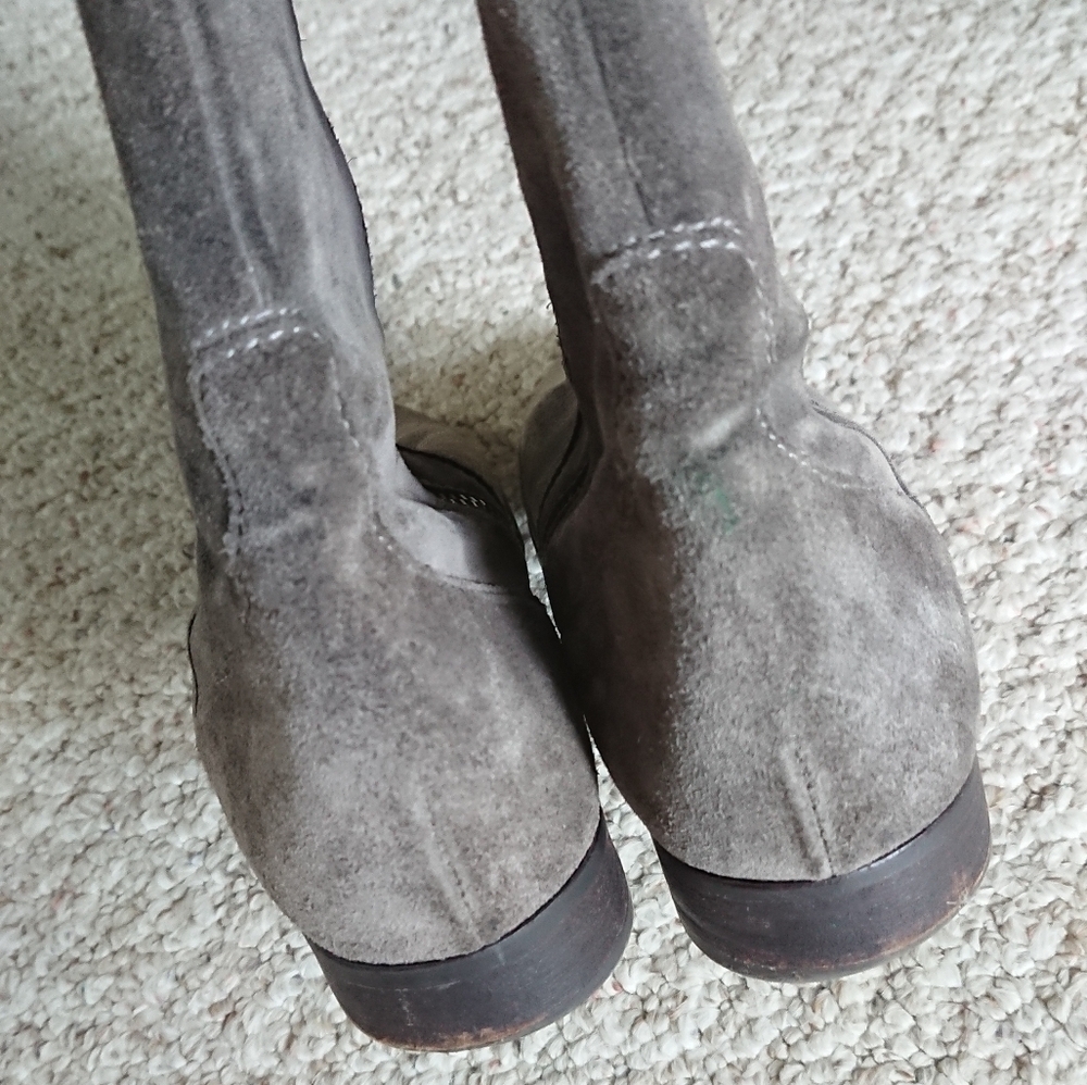 J. Crew Made In Italy Grey Suede Tall Riding Boots size 7.5 - Picture 2 of 16
